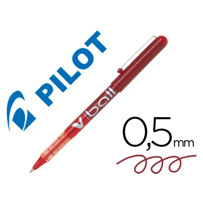 ROTULADOR PILOT ROLLER V-BALL ROJO 0.5 MM