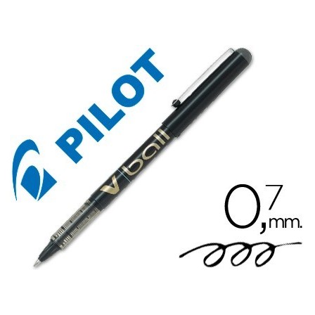 ROTULADOR PILOT ROLLER V-BALL NEGRO 0.7 MM