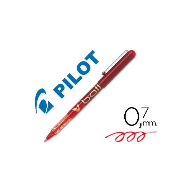 ROTULADOR PILOT ROLLER V-BALL ROJO 0.7 MM