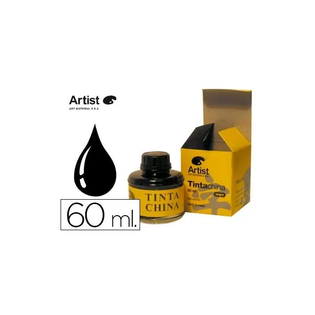 TINTA CHINA ARTIST NEGRA FRASCO DE 60 ML