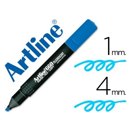 ROTULADOR ARTLINE FLUORESCENTEEK-660 AZUL -PUNTA BISELADA
