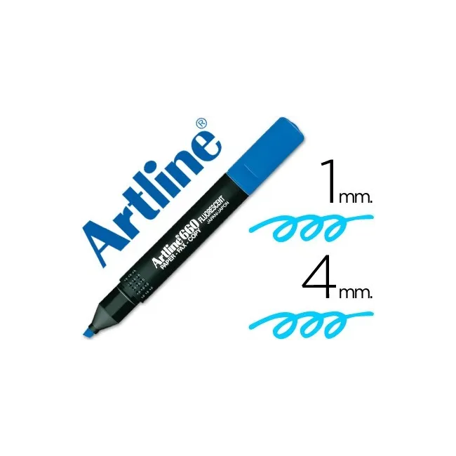 ROTULADOR ARTLINE FLUORESCENTEEK-660 AZUL -PUNTA BISELADA