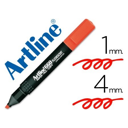ROTULADOR ARTLINE FLUORESCENTEEK-660 ROJO -PUNTA BISELADA