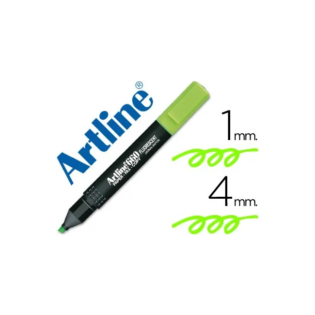 ROTULADOR ARTLINE FLUORESCENTEEK-660 VERDE -PUNTA BISELADA