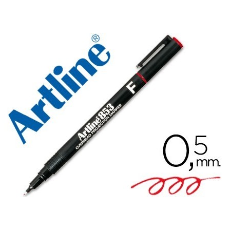 ROTULADOR ARTLINE RETROPROYECCION PUNTA FIBRA PERMANENTE EK-853 ROJ...