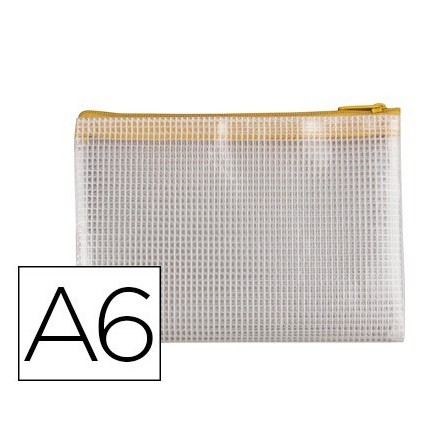 BOLSA MULTIUSOS Q-CONNECT MALLA DIN A6 APERTURA SUPERIOR CON CREMAL...