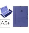 CARPETA LIDERPAPEL GOMAS CUARTO 3 SOLAPAS CARTON PINTADO AZUL