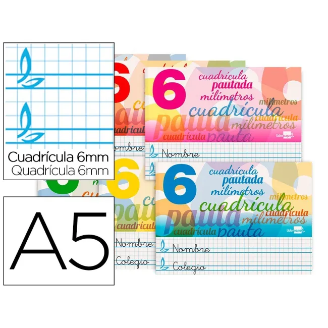 LIBRETA LIDERPAPEL PAUTAGUIA TAPA CARTONCILLO 32 HOJAS DIN A5 70 G ...