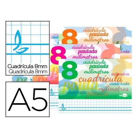 LIBRETA LIDERPAPEL PAUTAGUIA TAPA CARTONCILLO 32 HOJAS DIN A5 CUADR...