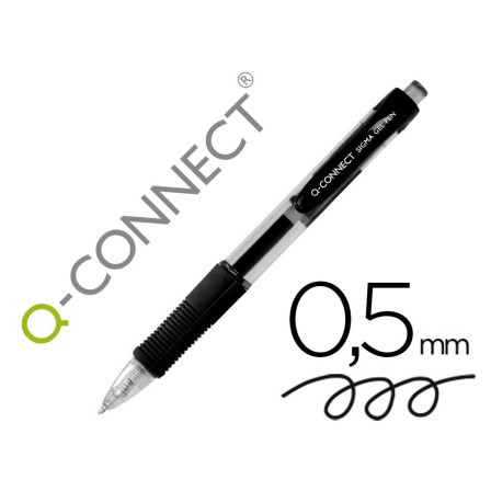 BOLIGRAFO Q-CONNECT SIGMA RETRACTIL 0,5 MM COLOR NEGRO