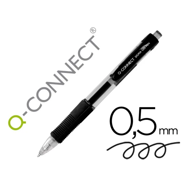 BOLIGRAFO Q-CONNECT SIGMA RETRACTIL 0,5 MM COLOR NEGRO