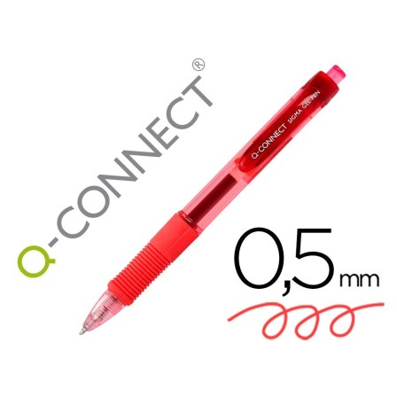 BOLIGRAFO Q-CONNECT SIGMA RETRACTIL 0,5 MM COLOR ROJO