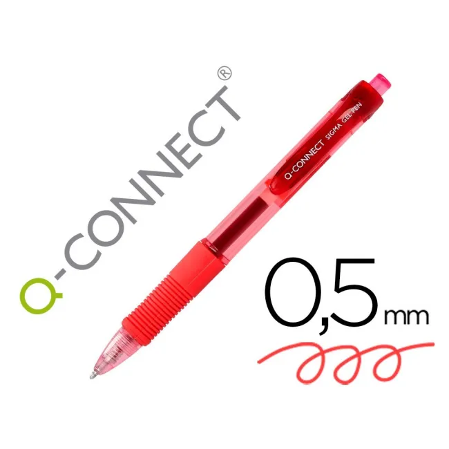 BOLIGRAFO Q-CONNECT SIGMA RETRACTIL 0,5 MM COLOR ROJO