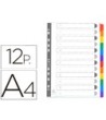 SEPARADOR EXACOMPTA CARTULINA JUEGO DE 12 SEPARADORES DIN A4MULTITA...