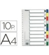 SEPARADOR ESSELTE PLASTICO JUEGO DE 10 SEPARADORES DIN A4CON 5 COLO...