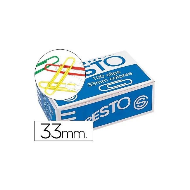 CLIPS COLORES PRESTO CAJA DE 100