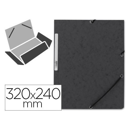 CARPETA Q-CONNECT GOMAS KF02169 CARTON SIMIL-PRESPAN SOLAPAS 320X24...