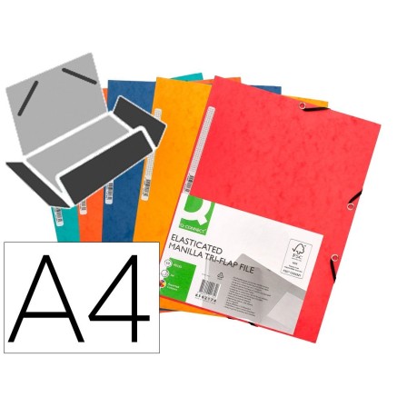 CARPETA Q-CONNECT GOMAS KF02174 CARTON SIMIL-PRESPAN SOLAPAS 320X24...