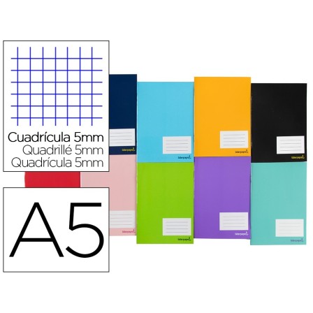 LIBRETA LIDERPAPEL SMART A5 TAPA BLANDA 80 HOJAS 60 G/M2 CUADRO 5 M...