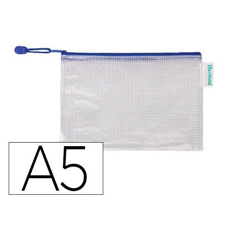 BOLSA MULTIUSOS TARIFOLD PVC DIN A5 APERTURA SUPERIOR CON CREMALLER...