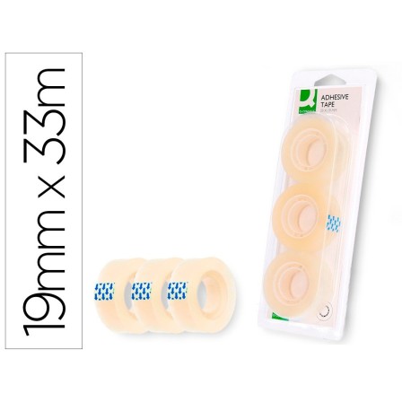 CINTA ADHESIVA Q-CONNECT 33 MT X 19 MM -BLISTER 3