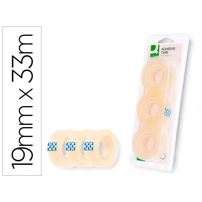 CINTA ADHESIVA Q-CONNECT 33 MT X 19 MM -BLISTER 3