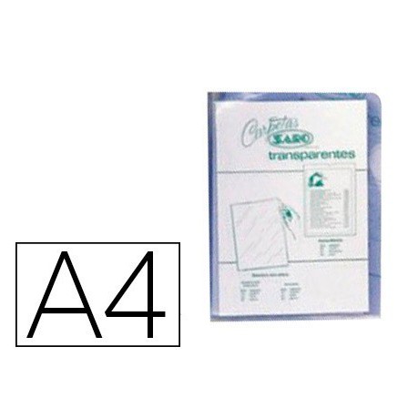 CARPETA DOSSIER UÑERO SARO PVC DIN A4 280 MC TRANSPARENTE