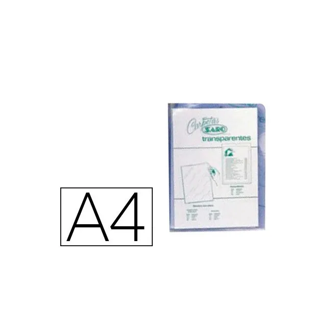 CARPETA DOSSIER UÑERO SARO PVC DIN A4 280 MC TRANSPARENTE