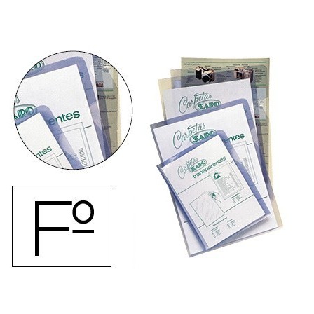 CARPETA DOSSIER UÑERO SARO PVC FOLIO 280 MC TRANSPARENTE