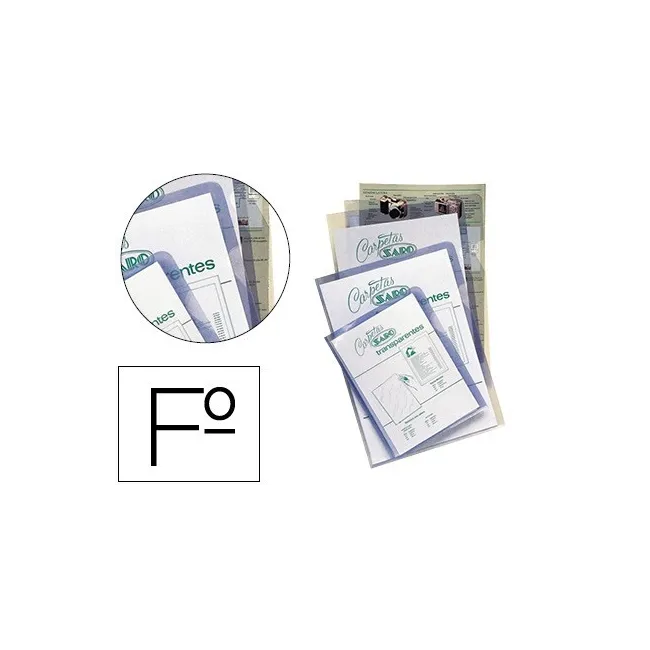 CARPETA DOSSIER UÑERO SARO PVC FOLIO 280 MC TRANSPARENTE