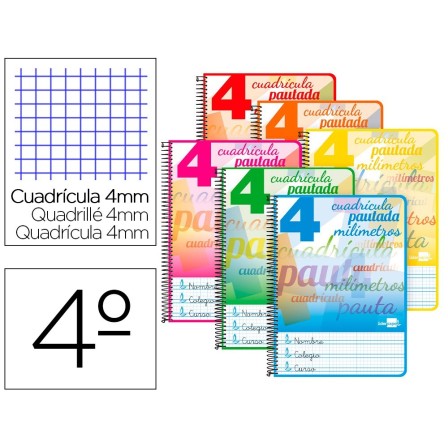 CUADERNO ESPIRAL LIDERPAPEL CUARTO PAUTAGUIA TAPA BLANDA 40H 75 GR ...
