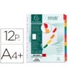 SEPARADOR EXACOMPTA CARTULINA JUEGO DE 12 SEPARADORES DIN A4+ MULTI...