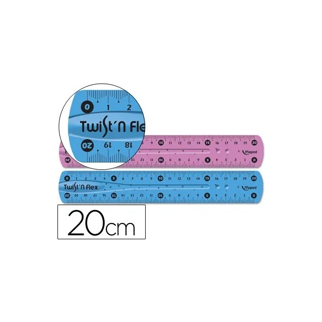 REGLA MAPED PLASTICO FLEXIBLE DE 20 CMS COLORES SURTIDOS