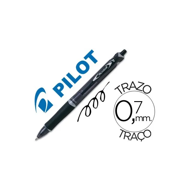 BOLIGRAFO PILOT ACROBALL NEGRO TINTA ACEITE PUNTA DE BOLA DE 1,0MM ...