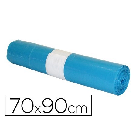 BOLSA BASURA INDUSTRIAL AZUL 70X90CM GALGA 110 ROLLO DE 10 UNIDADES