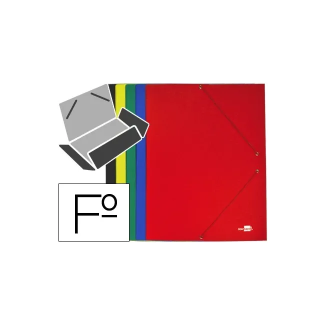 CARPETA LIDERPAPEL GOMAS FOLIO 3 SOLAPAS CARTON PLASTIFICADO COLORE...