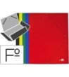 CARPETA LIDERPAPEL GOMAS FOLIO 3 SOLAPAS CARTON PLASTIFICADO COLORE...