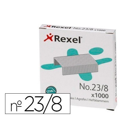GRAPAS REXEL 23/8 ACERO CAJA DE 1000 UNIDADES