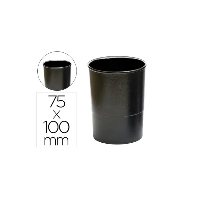 CUBILETE PORTALAPICES Q-CONNECT PLASTICO NEGRO OPACO