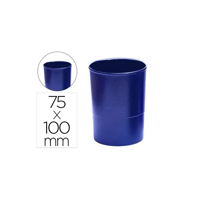 CUBILETE PORTALAPICES Q-CONNECT PLASTICO AZUL OPACO