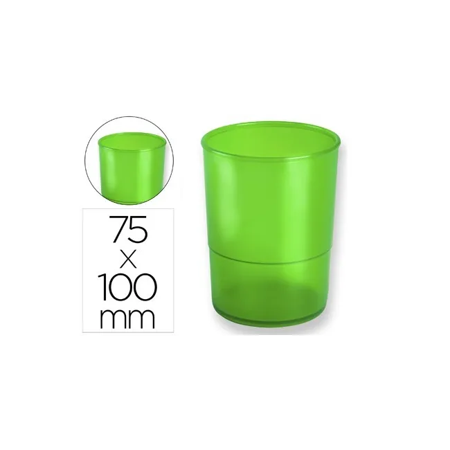 CUBILETE PORTALAPICES Q-CONNECT PLASTICO VERDE TRANSLUCIDO
