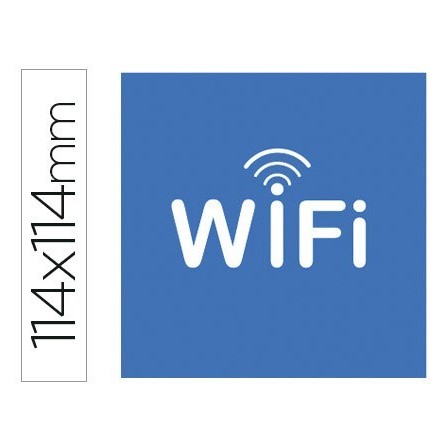 ETIQUETA ADHESIVA APLI DE SEÑALIZACION SIMBOLO WIFI 114X114 MM