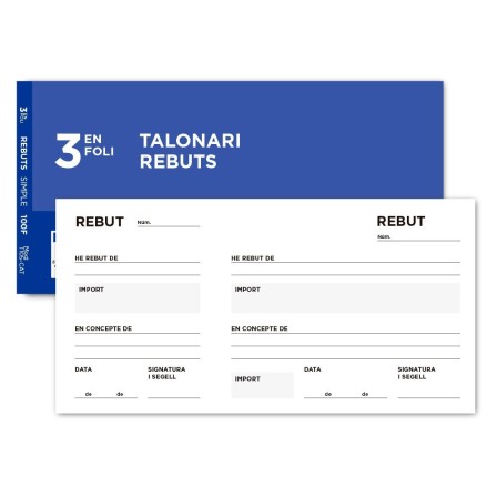 TALONARIO LIDERPAPEL RECIBOS 3/Fº ORIGINAL T105 CON MATRIZ TEXTO EN...