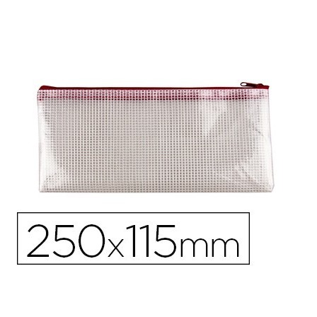 BOLSA MULTIUSOS Q-CONNECT MALLA CHEQUE 250X115 MM APERTURA SUPERIOR...