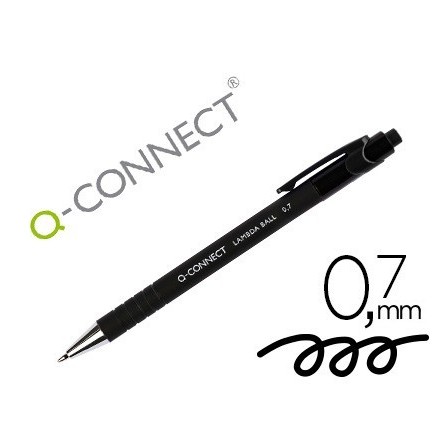 BOLIGRAFO Q-CONNECT RETRACTIL CON GRIP 0,7 MM COLOR NEGRO