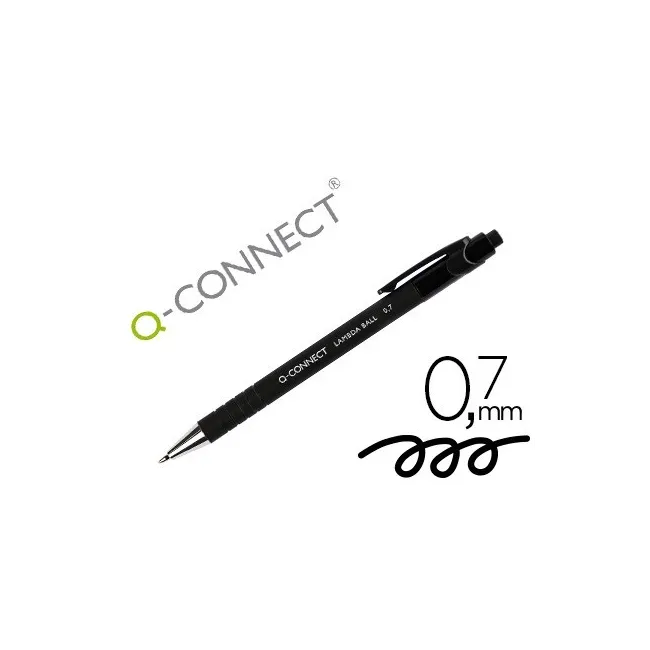 BOLIGRAFO Q-CONNECT RETRACTIL CON GRIP 0,7 MM COLOR NEGRO