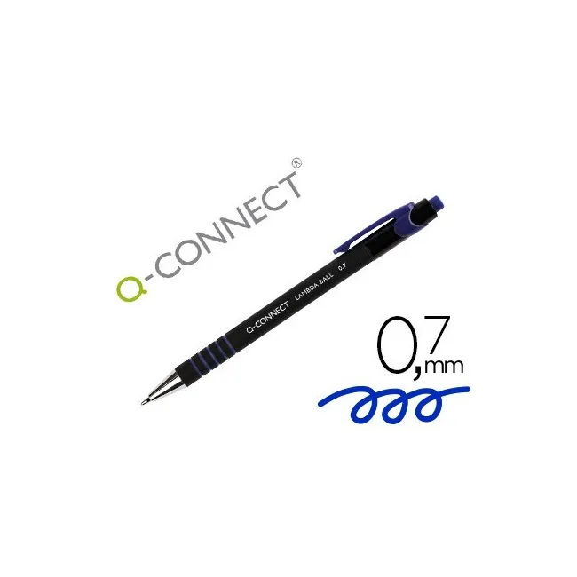 BOLIGRAFO Q-CONNECT RETRACTIL CON GRIP 0,7 MM COLOR AZUL