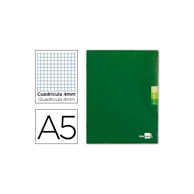 LIBRETA LIDERPAPEL SCRIPTUS A5 48 HOJAS 90G/M2 CUADRO 4MM CON MARGE...