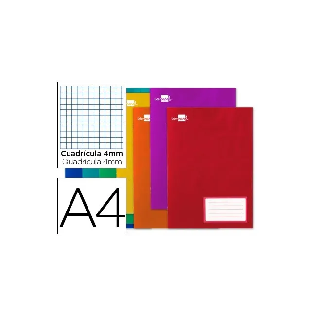 LIBRETA LIDERPAPEL WRITE A4 32 HOJAS 60G/M2 CUADRO 4MM CON MARGEN