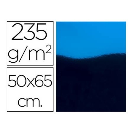 CARTULINA LIDERPAPEL 50X65 CM 235G/M2 METALIZADA AZUL
